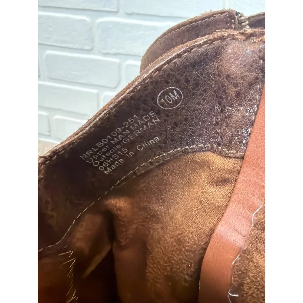 Not Rated Western Beaded Ankle Booties Brown Studded Wedge 10M
